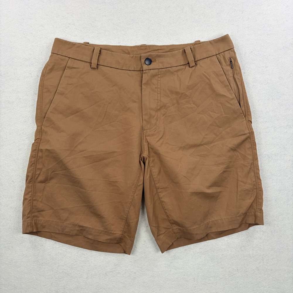 Lululemon Commission Short 9 Mens 34 Copper Brown Nylon Cotton Stretch Chino